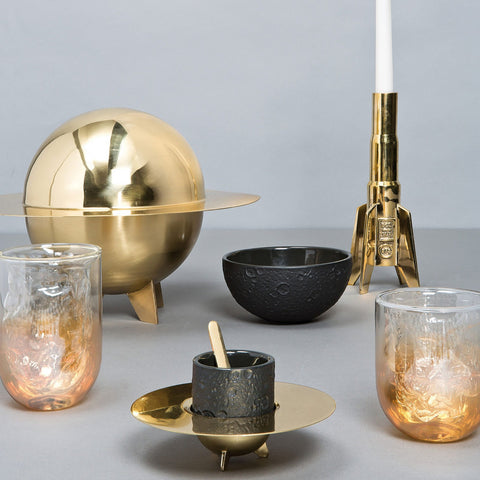 BICCHIERE IN VETRO COSMIC DINER- METEORITE DIAM. CM8,5 H.12,5 10935 SELETTI