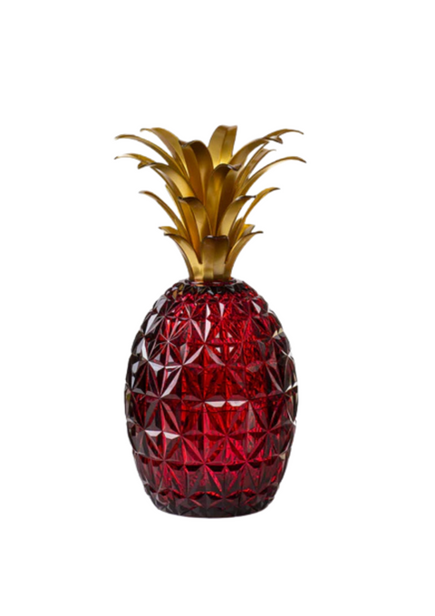 MELISSA VASE ANANAS RUBIN BLATTGOLD MARIO LUCA GIUSTI ROT