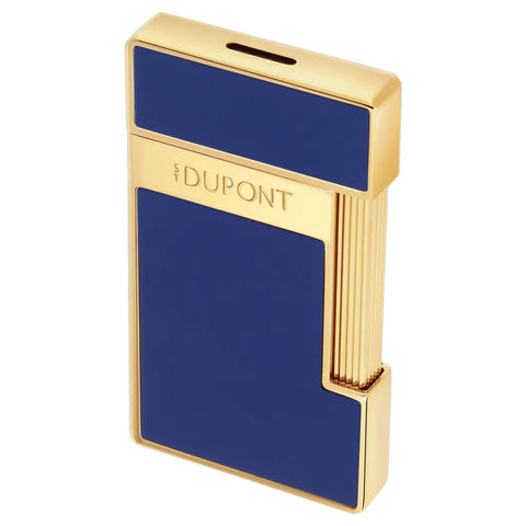 LI SLIMMY BLAU LACK/GOLDEN FEUERZEUG 028225 ST DUPONT