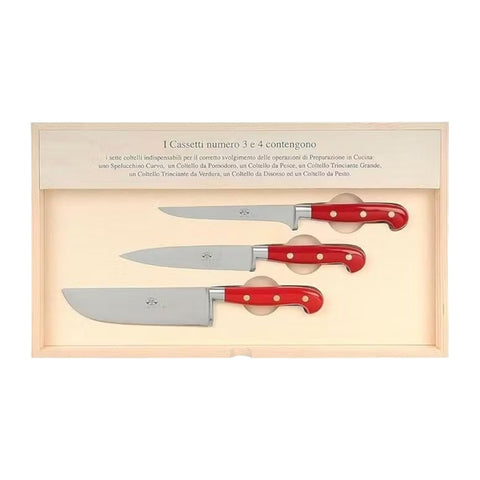 PLENUM ROSSO IL TRINCIANTE COMPLETO 14 PZ COLTELLERIE BERTI