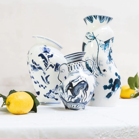 KLASSISCHE PORZELLANVASE AUF SÄURE KING WEN 11291 SELETTI WEISS