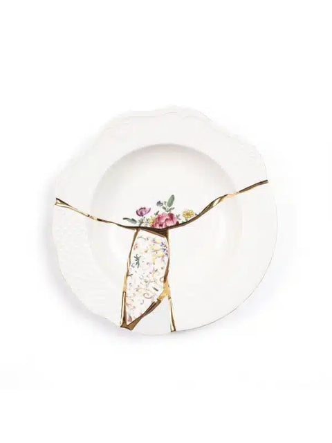 PIATTO FONDO PORCELLANA KINTSUGI ART 09623 SELETTI