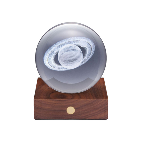 Bernsteinfarbenes Kristalllicht 3D-Laser Saturn Art. G025ST Mehrfarbig
