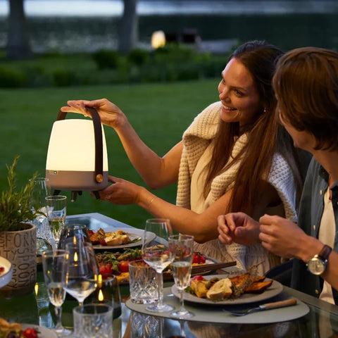 LITE UP PLAY MINI EARTH UND BLUETOOTH-LAUTSPRECHER KOODUU BEIGE LAMPE