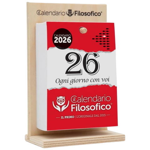 CALENDARIO FILOSOFICO FORMATO A5 C/SUPPORTO IN LEGNO