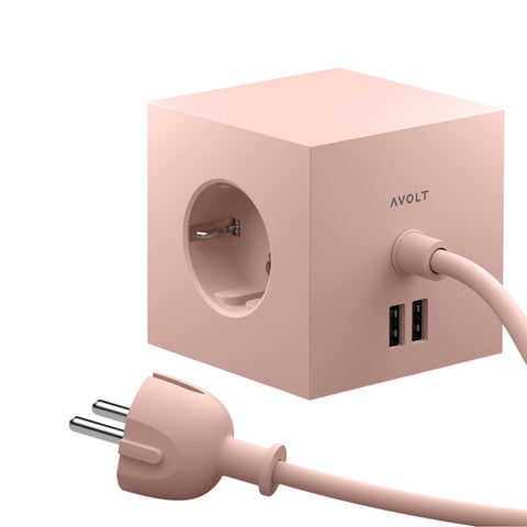 PRESA SQUARE 1 USB C 1.8 METER NEW PINK AVOLT