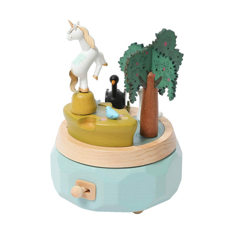 MUSIC BOX UNICORN WITH SWANS ART. 1060553 WOODERFULLIFE