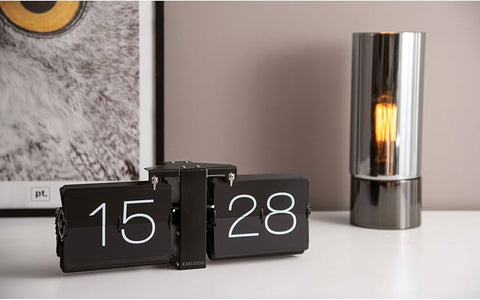 Flip Clock Uhr ohne Gehäuse matt 36 x 8,5 x 14 cm Box32 KA5602BK Karlsson schwarz