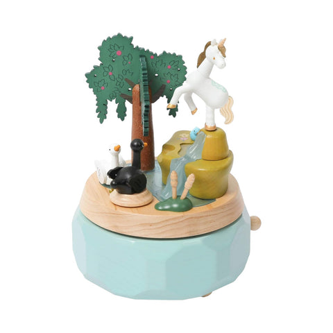 MUSIC BOX UNICORN WITH SWANS ART. 1060553 WOODERFULLIFE