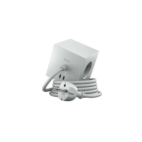 AVOLT SQUARE SOCKEL 1 USB C 1,8 METER GOTLAND GRAU