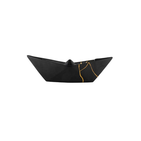 BARCHETTA PICCOLA ORIGAMI OPACO KINTSUGI ART. 2568 CERAMICHE CRESCENTINI BLACK