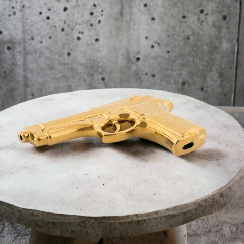 MY GUN PORZELLAN-BRIEFBESCHWERER LIMITIERTE EDITION 10414 SELETTI GOLD