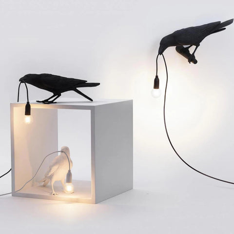 Vogelharzlampe 33,5 x 11,5 x 10,5, spielbar, schwarz, Art. 14736, ausgewählt