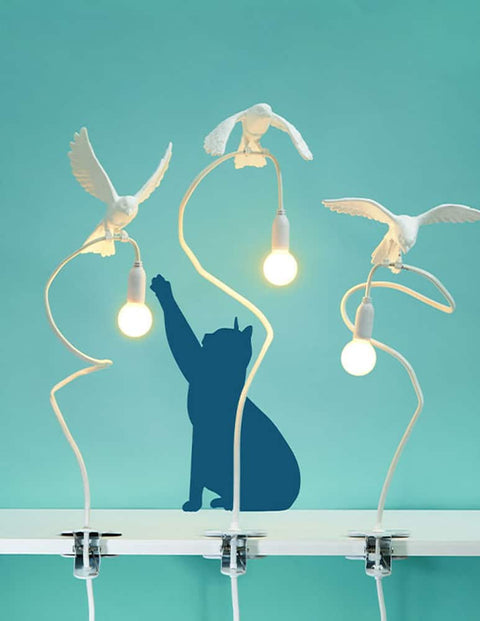 SELETTI 15311 SPARROW-LANDING RESIN USB-LAMPE MIT KLEMME