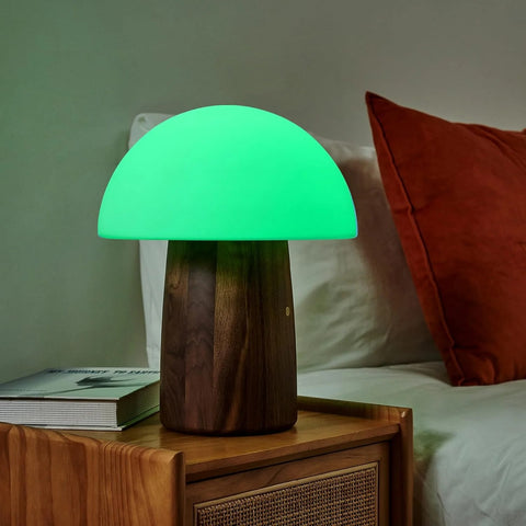 ALICE MUSHROOM LAMP LARGE NATURAL WALNUT WOOD GINGKO ART. G022WT1 MULTICOLOR