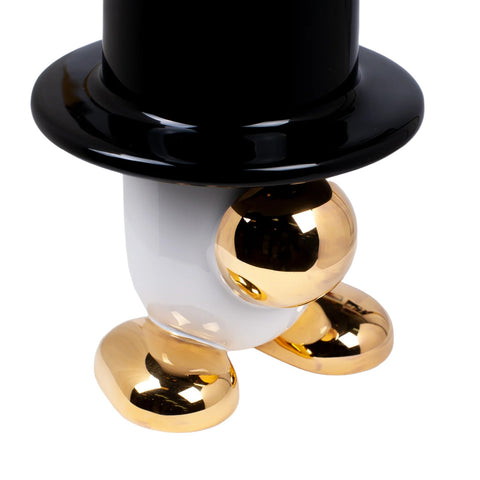 MR. JAMES SKULPTUR H.16 SCHWARZ UND POLIERT GOLD BOSA