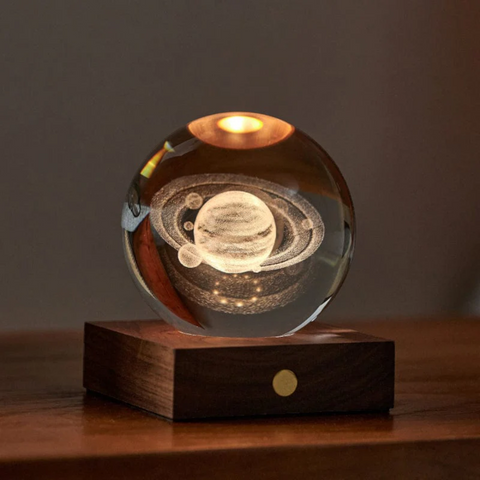 AMBER CRYSTAL LIGHT 3D LASER SATURN ART. G025ST MULTICOLOR