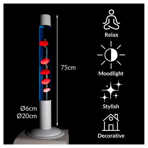 LAVA LAMP FISURA BASE BIANCA LIQUIDO AZZURRO E ROSSO ART. FL1818 MULTICOLOR