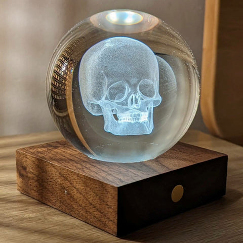 AMBER CRYSTAL LIGHT 3D LASER SKULL MULTICOLOR GINGKO