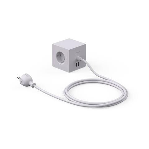 AVOLT SQUARE SOCKEL 1 USB C 1,8 METER GOTLAND GRAU