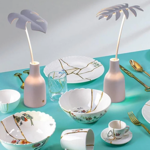 LAMPADA TAVOLO SELETTI LEAF LIGHT STELLOU 17,5X14X36 CM 09024 WHITE