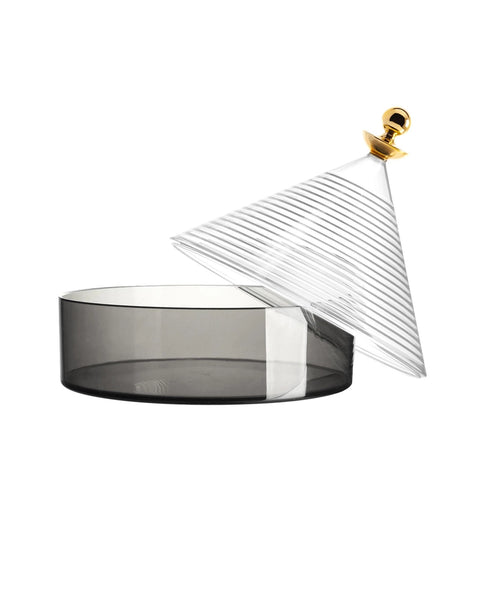 KARTELL TRULLO CONTAINER KRISTALL/RAUCH 01550/CF GRAU