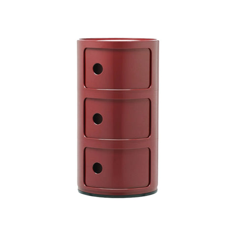 COMODINO COMPONIBILE 3 ELEMENTI BORDEAUX 04967/BO KARTELL RED