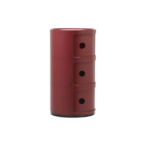 COMODINO COMPONIBILE 3 ELEMENTI BORDEAUX 04967/BO KARTELL RED