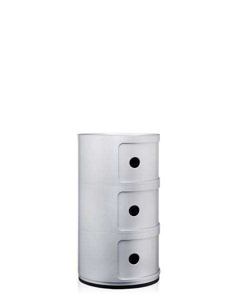 KARTELL MODULAR 3 DRAWERS SILVER