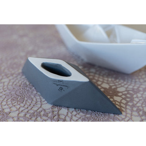 MITTLERE ORIGAMI-BOOTE, GRAU, CRESCENTINI KERAMIK, ART. 2377