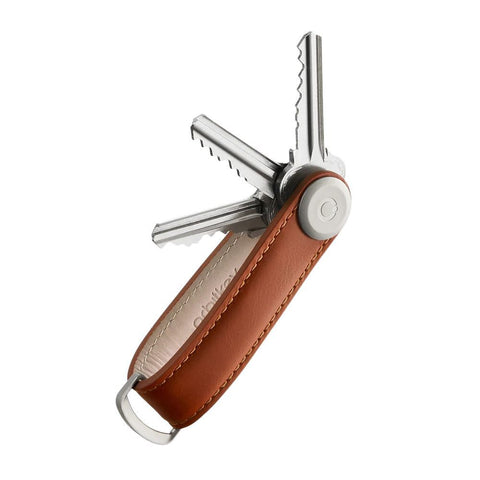 SCHLÜSSELANHÄNGER ORBITKEY 2.0 LEDER COGNAC/TAN ART LTHO-2-CGTN