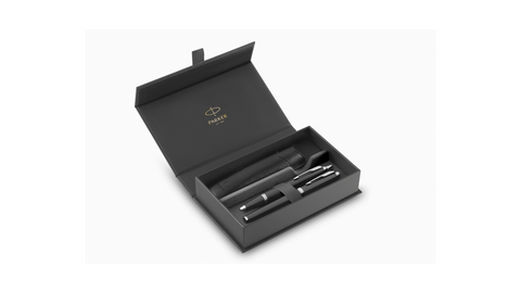PARKER FÜLLFEDERHALTER + KUGELSCHREIBER + SCHWARZES ETUI SET ARTIKEL 2214457