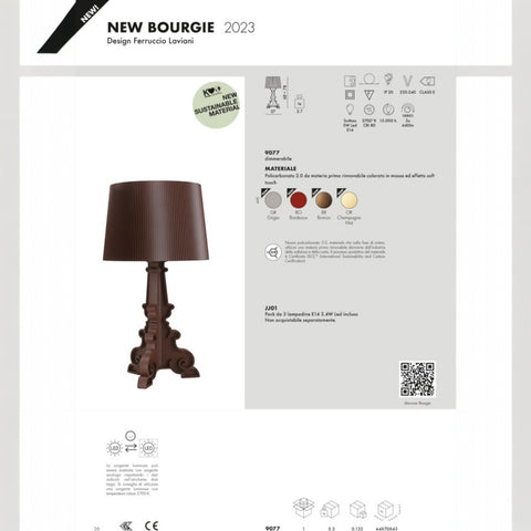 LAMPADA BOURGIE LIMITED EDITION BORDEAUX G9077BR KARTELL RED
