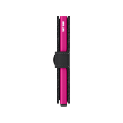 MINIWALLET SECRID MATTE BLACK & FUCHSIA
