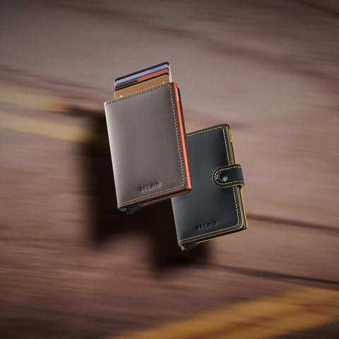 MINIWALLET MATTE TRUFFLE & ORANGE SECRID
