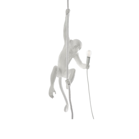 AFFENLAMPE 37X25 H76 14883 SELETTI WEISSE HARZLAMPE