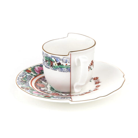 TAZZINA CAFFE' CON PIATTINO PORCELLANA HYBRID 09743 SELETTI MULTICOLOR