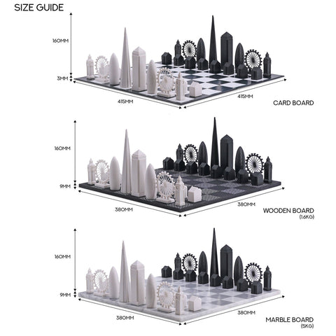 SCACCHI SKYLINE ACRYLIC LONDON EDITION (WITH LONDON MAP BOARD) 050 BLACK