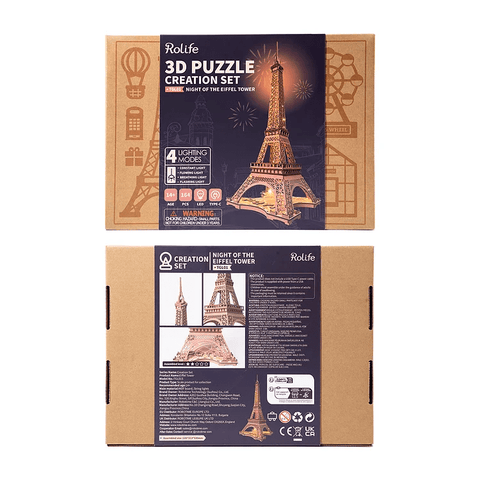 3D PUZZLE NIGHT OF THE EIFFEL TOWER ART. TGL01 ROLIFE BROWN