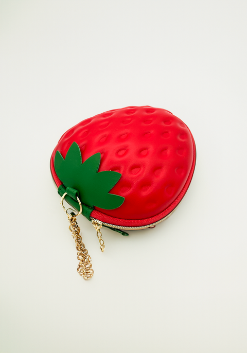 PORTAMONETE FRUIT/VEGGY FRESH STRAWBERRY LEATHER YUP! RED
