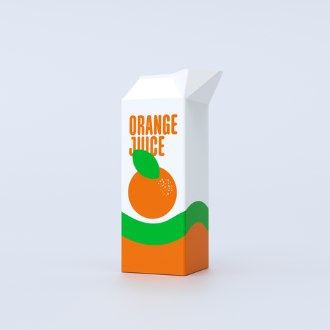 Orangensaft-Flüssigkeitsmarkt, mehrfarbige Vase