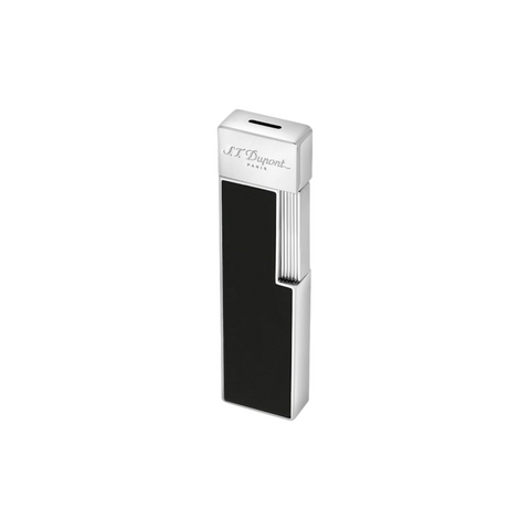 ST DUPONT TWIGGY FEUERZEUG SCHWARZ LACKIERT CHROM 03001