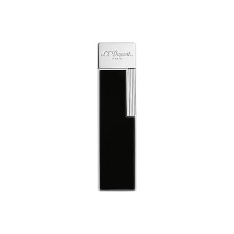ST DUPONT TWIGGY FEUERZEUG SCHWARZ LACKIERT CHROM 03001