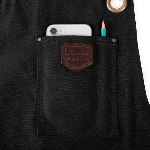 GREMBIULE IN TELA CERATA NERO ART. 547NOIR-C ALASKAN MAKER