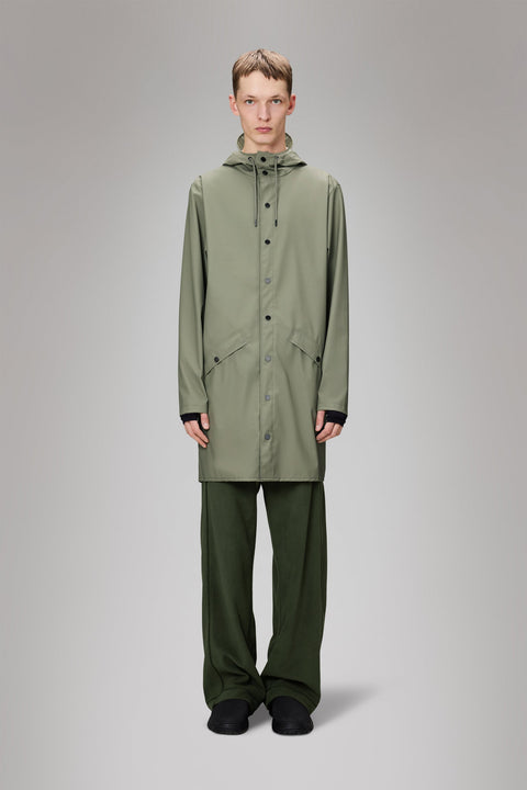 IMPERMEABILE LONG JACKET M W3 12020 RAINS DRIFT GREEN