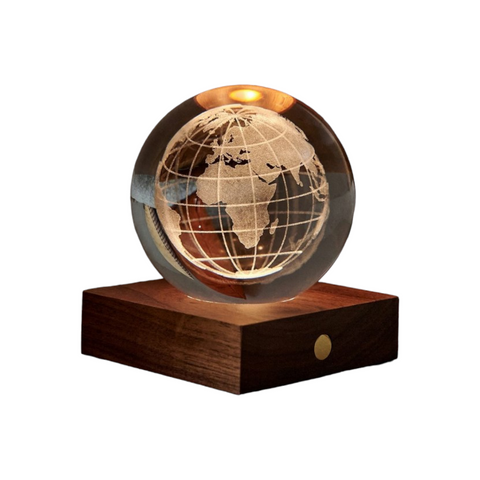 AMBER CRYSTAL LIGHT 3D LASER WORLD GLOBE ART. G025WO MULTICOLOR