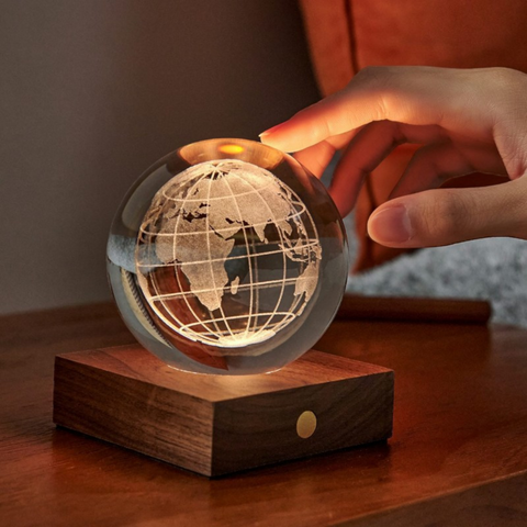AMBER CRYSTAL LIGHT 3D LASER WORLD GLOBE ART. G025WO MULTICOLOR