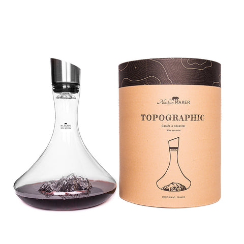 DECANTER TOPOGRAPHIC MONTE BIANCO TOPO-C-B ALASKAN MAKER TRANSPARENT