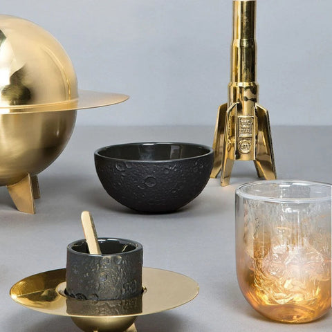 BICCHIERE IN VETRO COSMIC DINER METEORITE DIAM.8,5 H.10 10934 SELETTI
