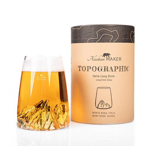BICCHIERE LONG DRINK TOPOGRAPHIC M ROSA TOPO-VD-MR ALASKAN MAKER TRANSPARENT
